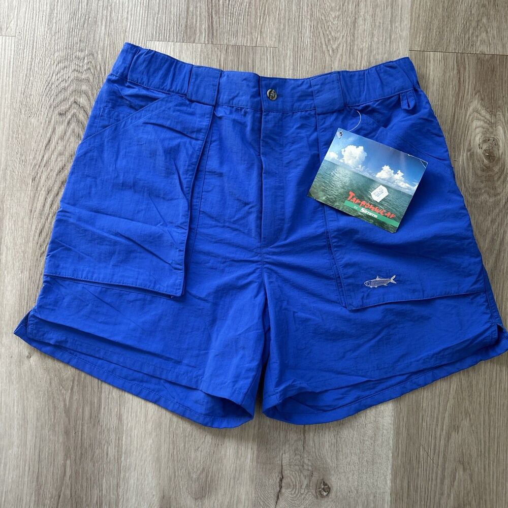 Simms Tarponwear Shorts Mens Large 32" Blue Fishing Outdoor USA Made Vintage NWT